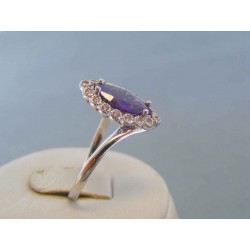 Zlatý dámsky prsteň biele zlato zirkóny DP62392B 585/1000 3.92g