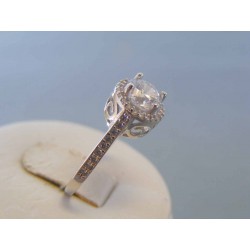 Zlatý dámsky prsteň zirkóny biele zlato DP54210B 14 karátov 585/1000 2.10g
