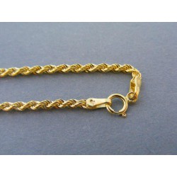 Zlatá dámska retiazka točený vzor žlté zlato DR45226Z 14 karátov 585/1000 2,26g