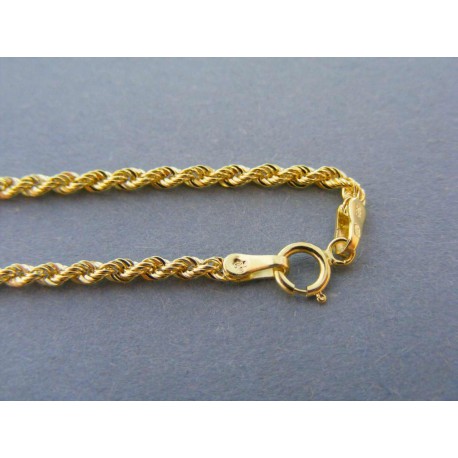 Zlatá dámska retiazka točený vzor žlté zlato DR45226Z 14 karátov 585/1000 2,26g
