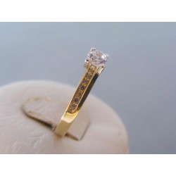 Zlatý dámsky prsteň zirkóny žlté biele zlato VP59310V 14 karátov 585/1000 3,10g