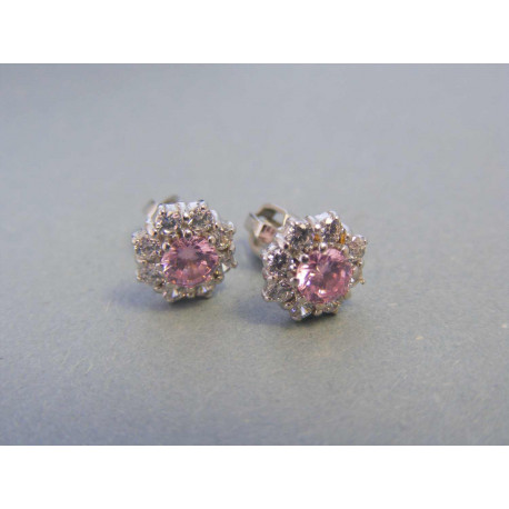 Strieborné dámske náušnice kvet zirkóny VA214 925/1000 2,14g