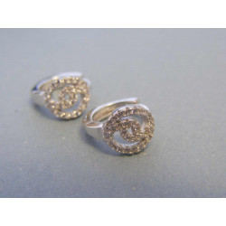 Strieborné dámske náušnice krúžka zirkóny VAS296 925/1000 2,96g