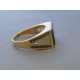 Zlatý pánsky prsteň žlté zlato zirkóny onyx VP66694Z 14 karátov 585/1000 6,94g