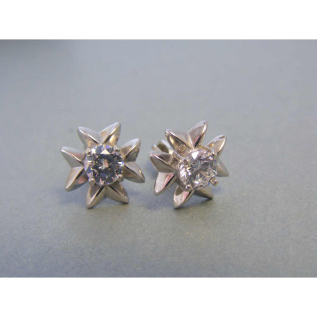Strieborné dámske náušnice zirkón šrubovačky VAS217 925/1000 2,17g