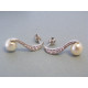 Strieborné dámske náušnice zirkóny perla VAS315 925/1000 3,15g