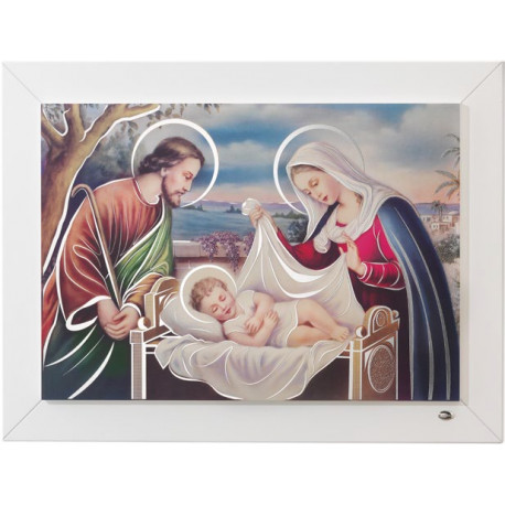 Strieborný obraz sv. rodina farebný Q343