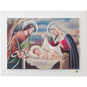 Strieborný obraz sv. rodina farebný V-Q343