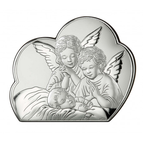 Strieborný obraz anjelikovia VL81256/2L