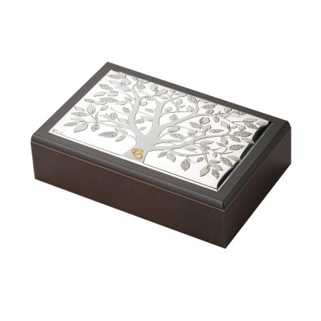 Strieborná šperkovnica strom života obrúčky CM368671