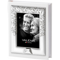 Strieborný fotoalbum s rámom hnedý biely V19057/3