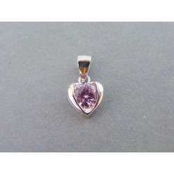 Strieborný prívesok srdiečko ružový kameň VIS107 925/1000 1,07g