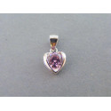 Strieborný prívesok srdiečko ružový kameň VIS107 925/1000 1,07g