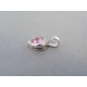 Strieborný prívesok srdiečko ružový kameň VIS107 925/1000 1,07g