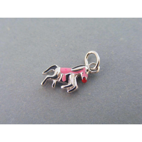 Strieborný detský prívesok koník ružový VIS108 925/1000 1,08g