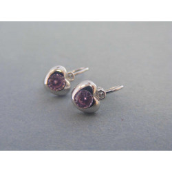 Strieborné detské náušnice srdiečka zirkón VAS148 925/1000 1,48g