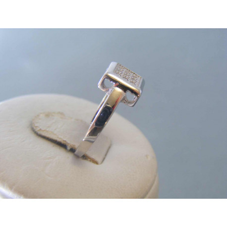 Strieborný dámsky prsteň kocka zirkóny DPS51211 925/1000 2,11g