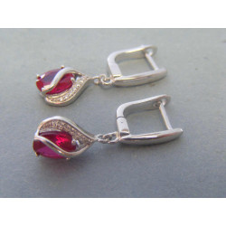 Strieborné dámske náušnice červený zirkón DAS426 925/1000 4,26g