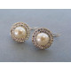 Strieborné dámske náušnice perla zirkóny DAS315 925/1000 3,15g