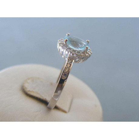 Strieborný dámsky prsteň modrý zirkón DPS54282 925/1000 2,82g