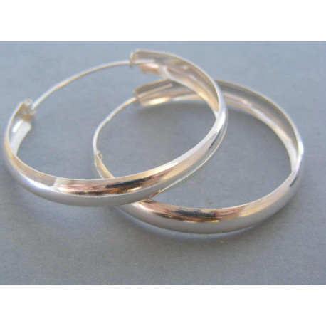 Strieborné dámske náušnice kruhy hladké DAS645 925/1000 6,45g