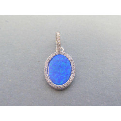 Strieborný prívesok opál zirkóny DIS132 925/1000 1,32 g