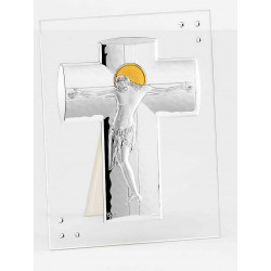 Strieborný obraz Kríž s Ježišom na skle D-F6586VSW_7