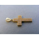 Zlatý prívesok tvar kríž žlté zlato zirkóny DI131Z 14 karátov 585/1000 1,31 g