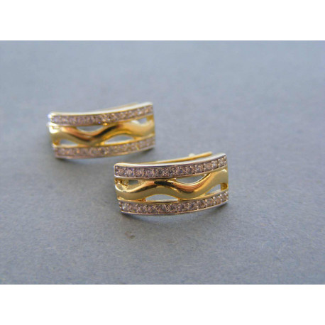 Zlaté naušnice dámske žlté zlato zirkóny VA268Z 14 karátov 585/1000 2,68 g