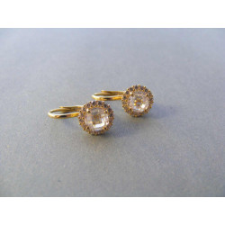 Zlaté dámske naušnice zirkóny DA317Z žlté zlato 14 karátov 585/1000 3,17 g