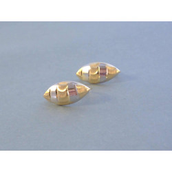 Dámske zlaté naušnice vzorované DA150V viacfarfebné zlato 14 karátov 585/1000 1,50 g