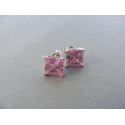 Strieborné naušnice napichovačky ružový zirkón DAS233 925/1000 2,33 g