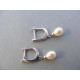 Dámske strieborné naušnice visiace perla zirkóny DAS342 925/1000 3,42 g
