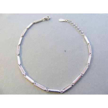 Zaujímavý strieborný náramok dámsky zirkóny DNS21398 925/1000 3,98 g