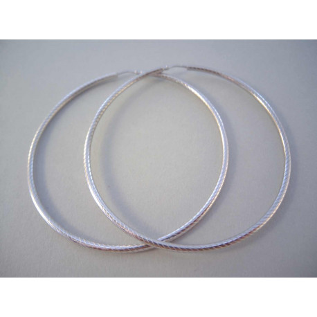 Strieborné dámske naušnice kruhy zaujímavý vzor VAS749 925/1000 7,49 g