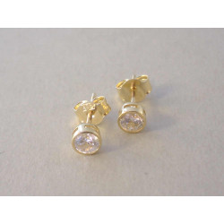 Zlaté naušnice UNISEX žlté zlato zirkón DA101Z 14 karátov 585/1000 1,01 g