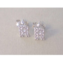 Strieborné naušnice napichovačky UNISEX písmenko R zirkóny VAS088 925/1000 0,88 g