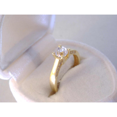 Dámsky zlatý prsteň žiarivé zirkóny DP50202Z žlté zlato 14 karátátov 585/1000 2,02 g
