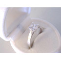 Jednoduchý dámsky prsteň veľký zirkón v korunke DP56205B biele zlato 14 karátov 585/1000 2,05 g