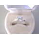 Jednoduchý dámsky prsteň veľký zirkón v korunke DP56205B biele zlato 14 karátov 585/1000 2,05 g