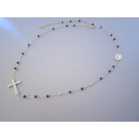 Zlatý Náhrdelník Ruženec zirkóny DR54464Z žlté zlato 14 karátov 585/1000 4,64 g