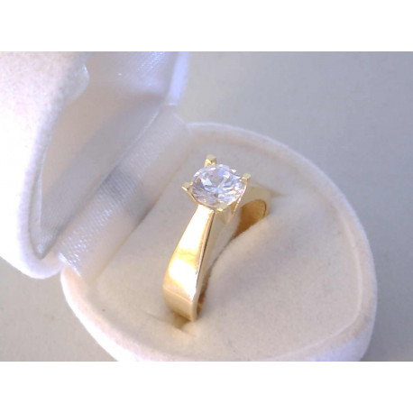 Zlatý dámsky prsteň žlté zlato veľký zirkón VP55319Z 14 karátov 585/1000 3,19 g