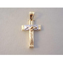 Zlatý prívesok Ježiš na kríži viacfarebné zlato VI215V 14 karátov 585/1000 2,15 g