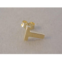 Zlatá naušnica písmenko T napichovačka DA068Z žlté zlato 14 karátov 585/1000 0,68 g