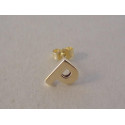 Zlatá naušnica UNISEX písmeno P napichovačka DA073Z žlté zlato 14 karátov 585/1000 0,73 g