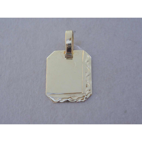 Zlatý prívesok platnička jemný vzor žlté zlato VI1Z 14 karátov 585/1000 1,0 g