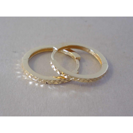 Zlaté dámske naušnice vzorované kruhy VA283Z žlté zlato 14 karátov 585/1000 2,83 g