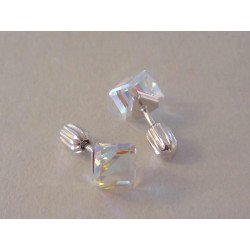 Strieborné dámske naušnice šrubovačky Swarovski kryštál  DAS174 925/1000 1,74 g