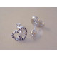 Strieborné dámske naušnice šrubovačky Srdiečka farebný zirkón DAS194 925/1000 1,94 g