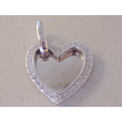 Dámsky strieborný prívesok dvojité Srdiečka, zirkóny VIS286 925/1000 2,86 g